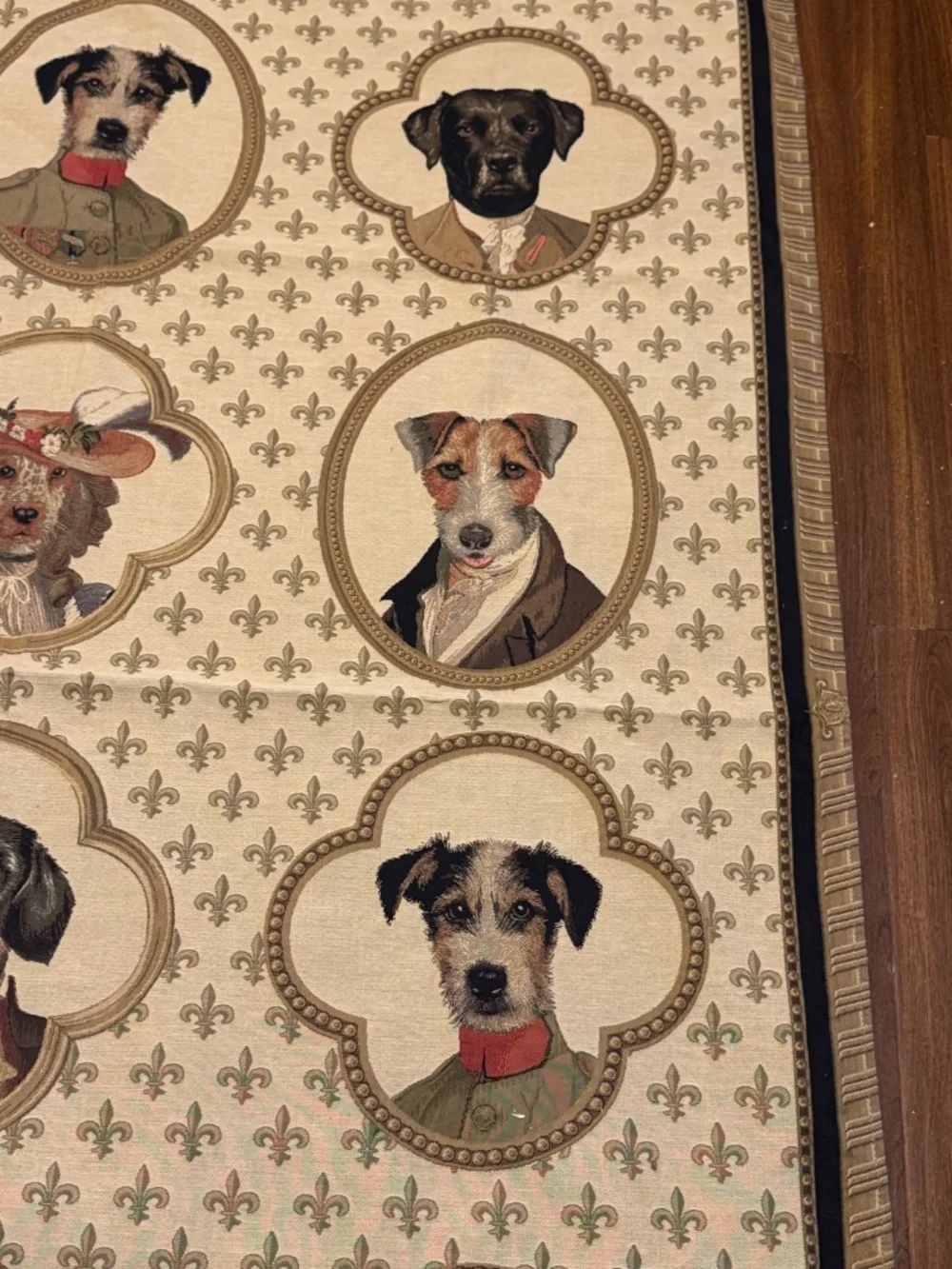 Thierry Poncelet Aristocratic Dogs Woven Tapestry Throw Belgian Jacquard